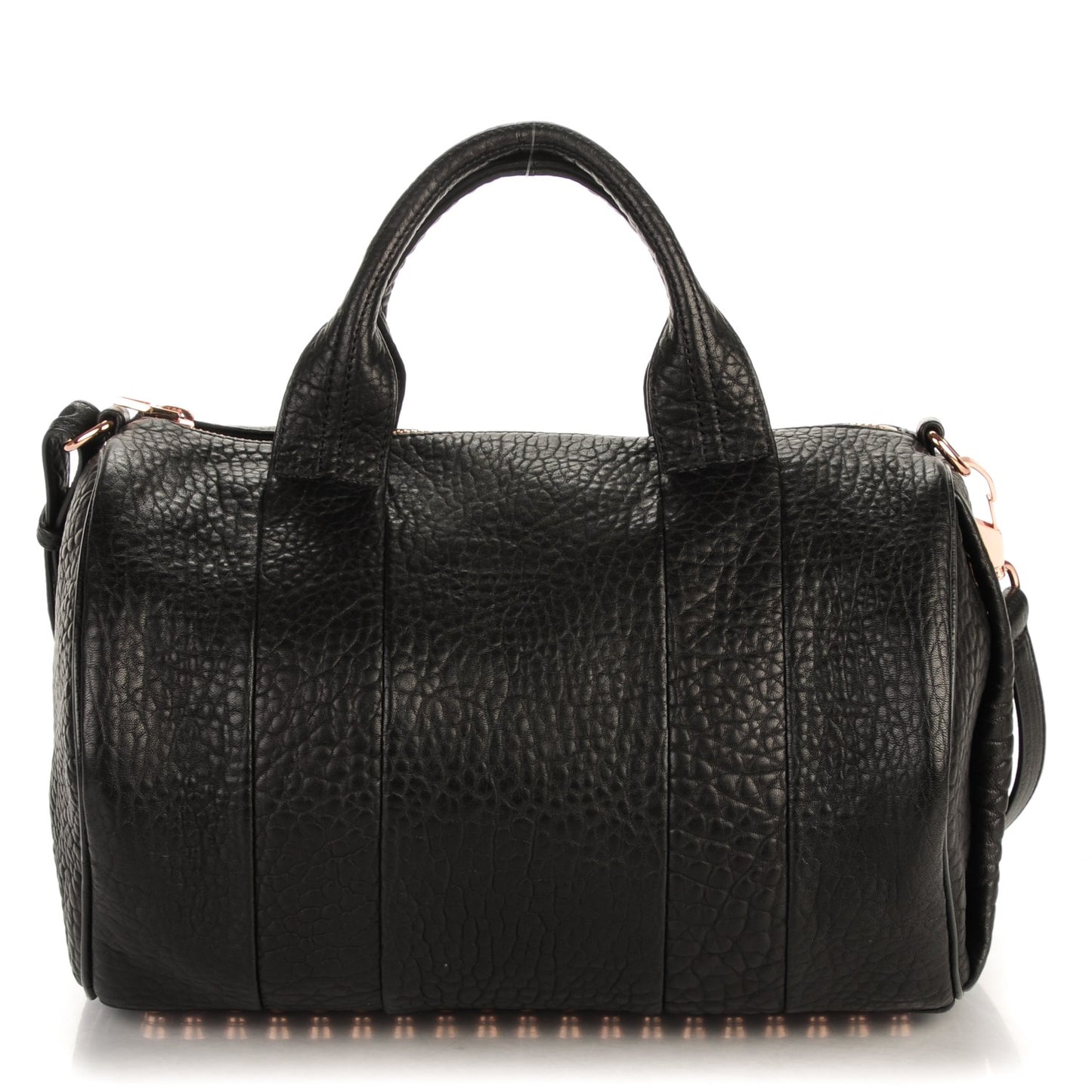Pebbled Lambskin Rocco Black Rose Gold Hardware