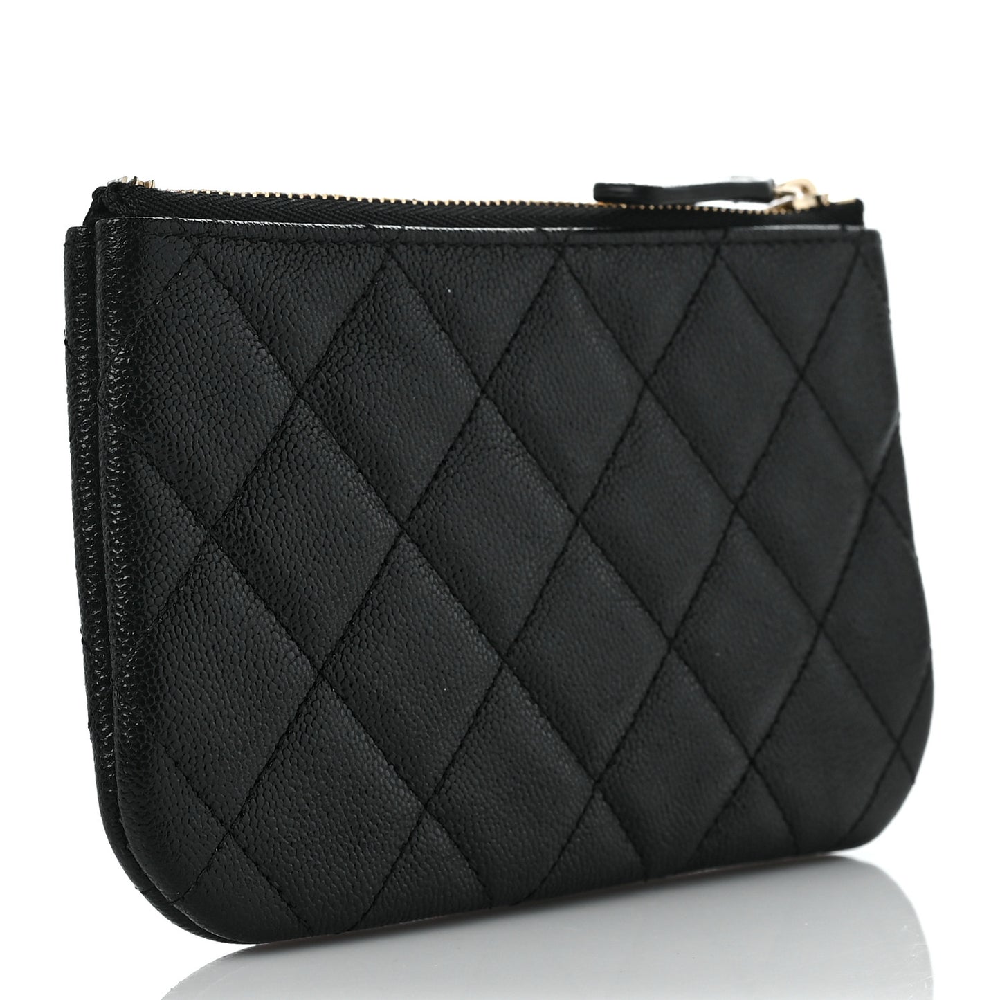 Caviar Quilted Studded CC Small Cosmetic Case Black