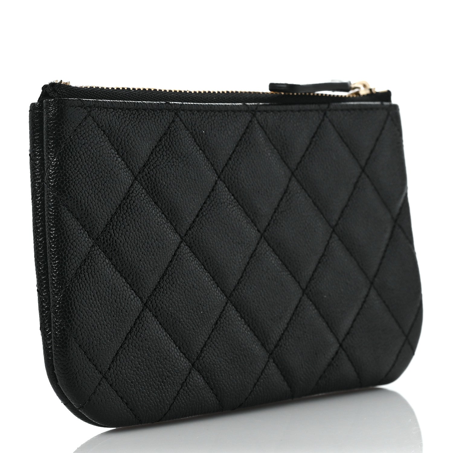 Chanel Caviar Quilted Studded CC Small Cosmetic Case Black 3 of 8