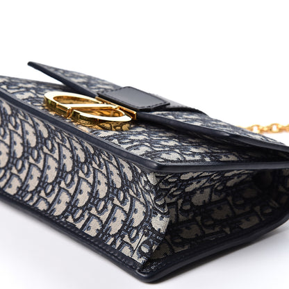 Christian Dior Oblique 30 Montaigne Chain Flap Bag Blue 8 of 8