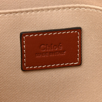 Chloe Cotton Calfskin Medium Woody Ribbon Tote White Brown 8 of 10