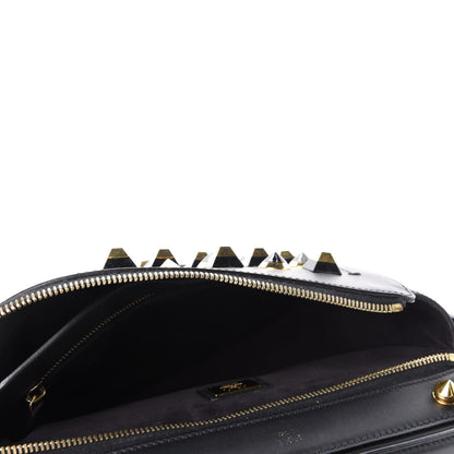 Fendi Vitello Baltico Studded Dotcom Satchel Black 6 of 13
