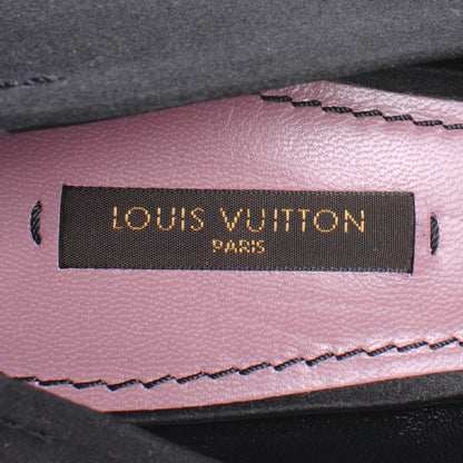 Louis Vuitton Satin Peep Toe Bow Pumps Heels 38.5 Black 5 of 6