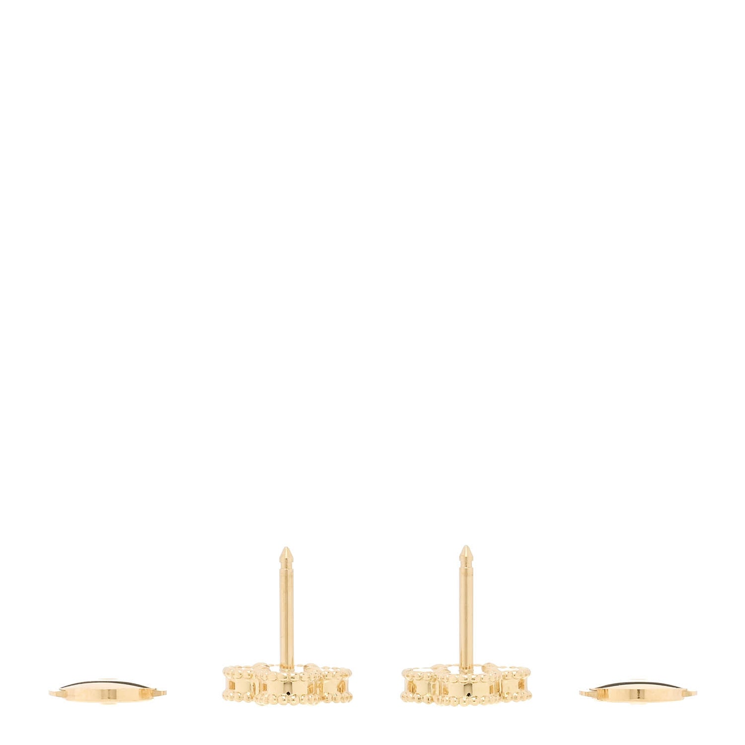 Van Cleef & Arpels 18K Yellow Gold Black Onyx Sweet Alhambra Earrings 3 of 5