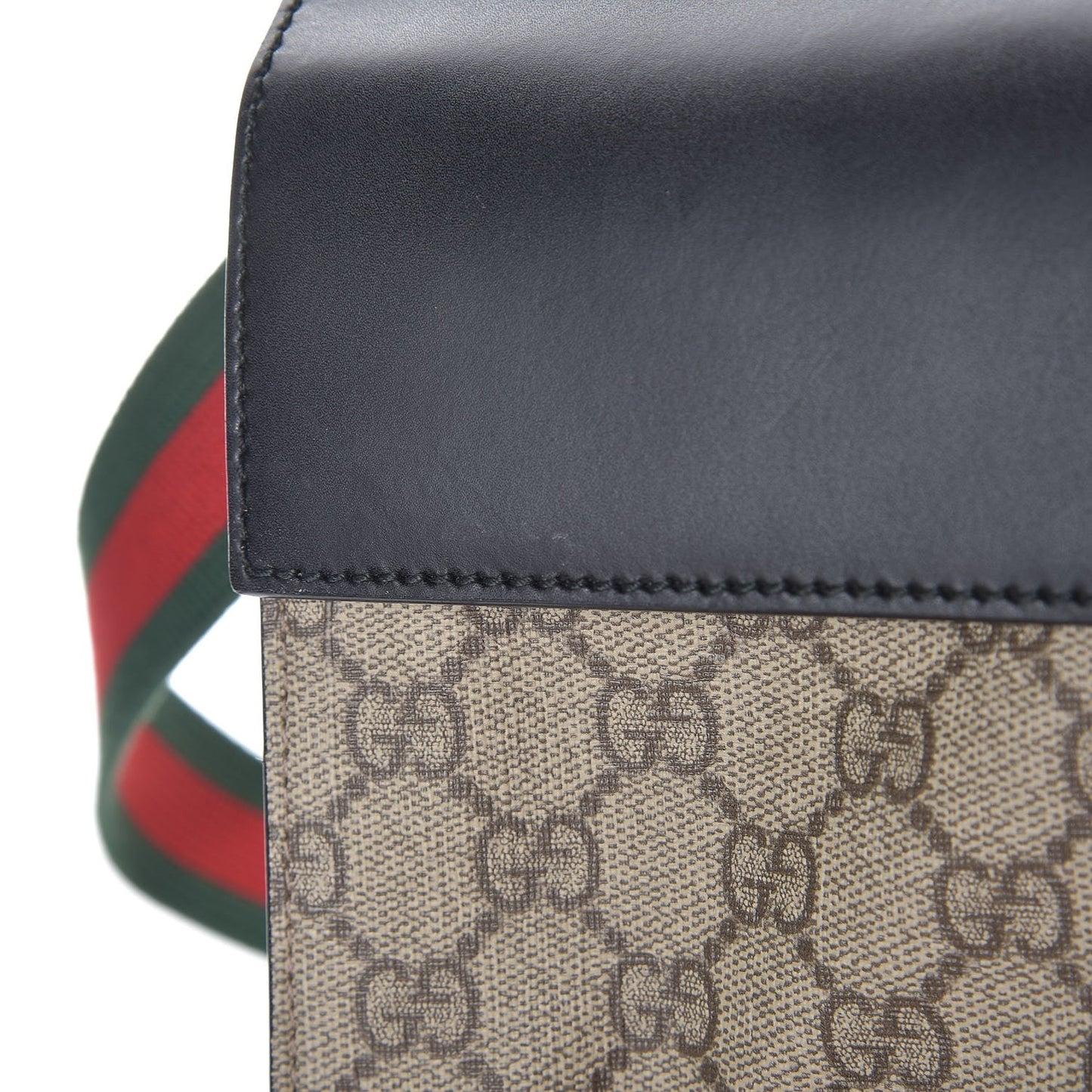 GG Supreme Monogram Web Belt Bag Black