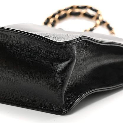 Chanel Shiny Aged Calfskin North South Shopping Bag Black 10 of 10