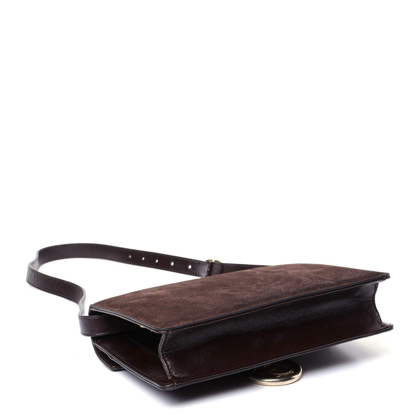 Suede Small Torchon GG Ring Shoulder Bag Reflex Brown
