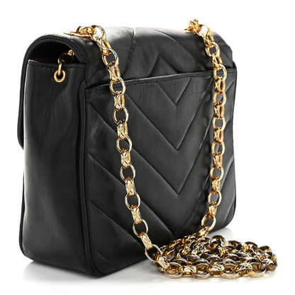 Chanel Lambskin Chevron Quilted Mini Square Flap Black 3 of 13