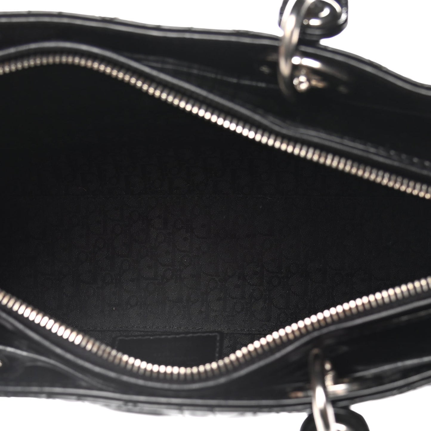 Patent Cannage Large Lady Dior Black
