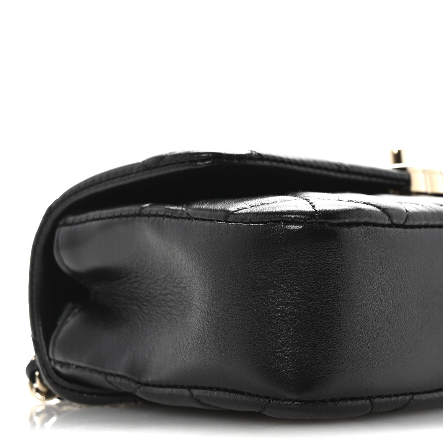 Chanel Lambskin Quilted Rectangular Phone Holder Clutch With Chain Black 9 of 11