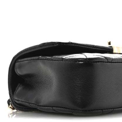 Chanel Lambskin Quilted Rectangular Phone Holder Clutch With Chain Black 9 of 11