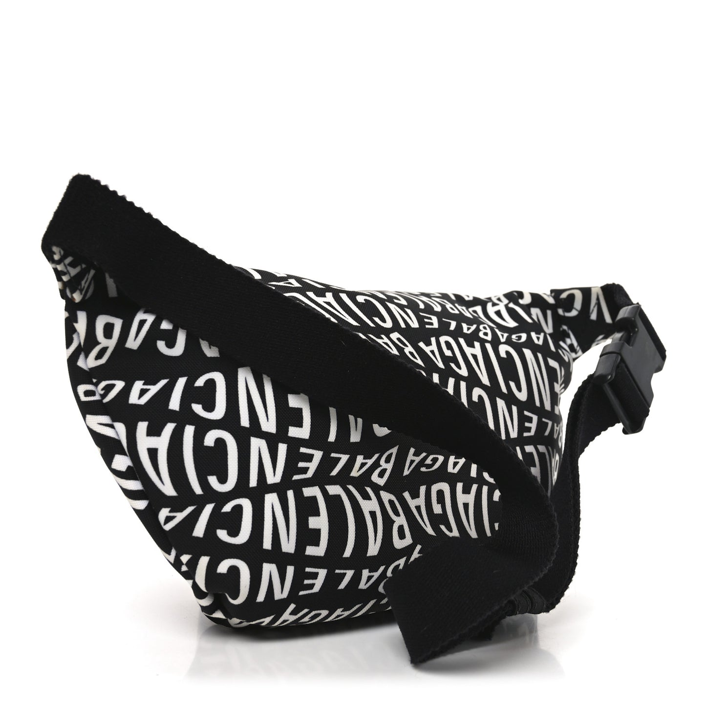 Nylon Wave Logo Print Wheel Beltpack Black White