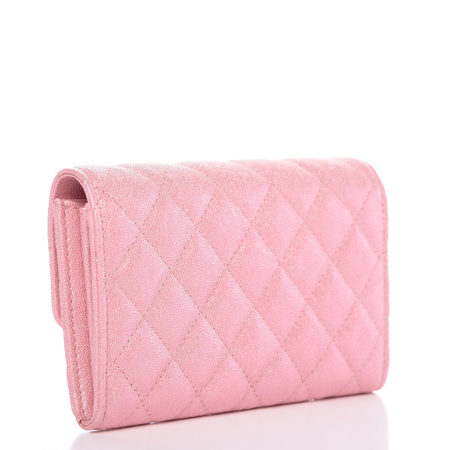 Chanel Iridescent Caviar Quilted Medium Flap Wallet Rose Pink 3 of 11