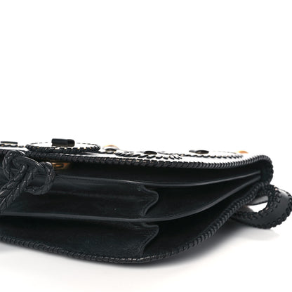 Salvatore Ferragamo Calfskin Whipstitch Kamelia Shoulder Bag Black 11 of 14