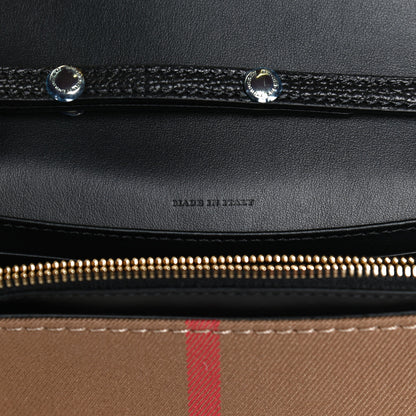 Burberry Grained Calfskin House Check Tartan Mix Hampshire Wallet On Chain Black 7 of 12