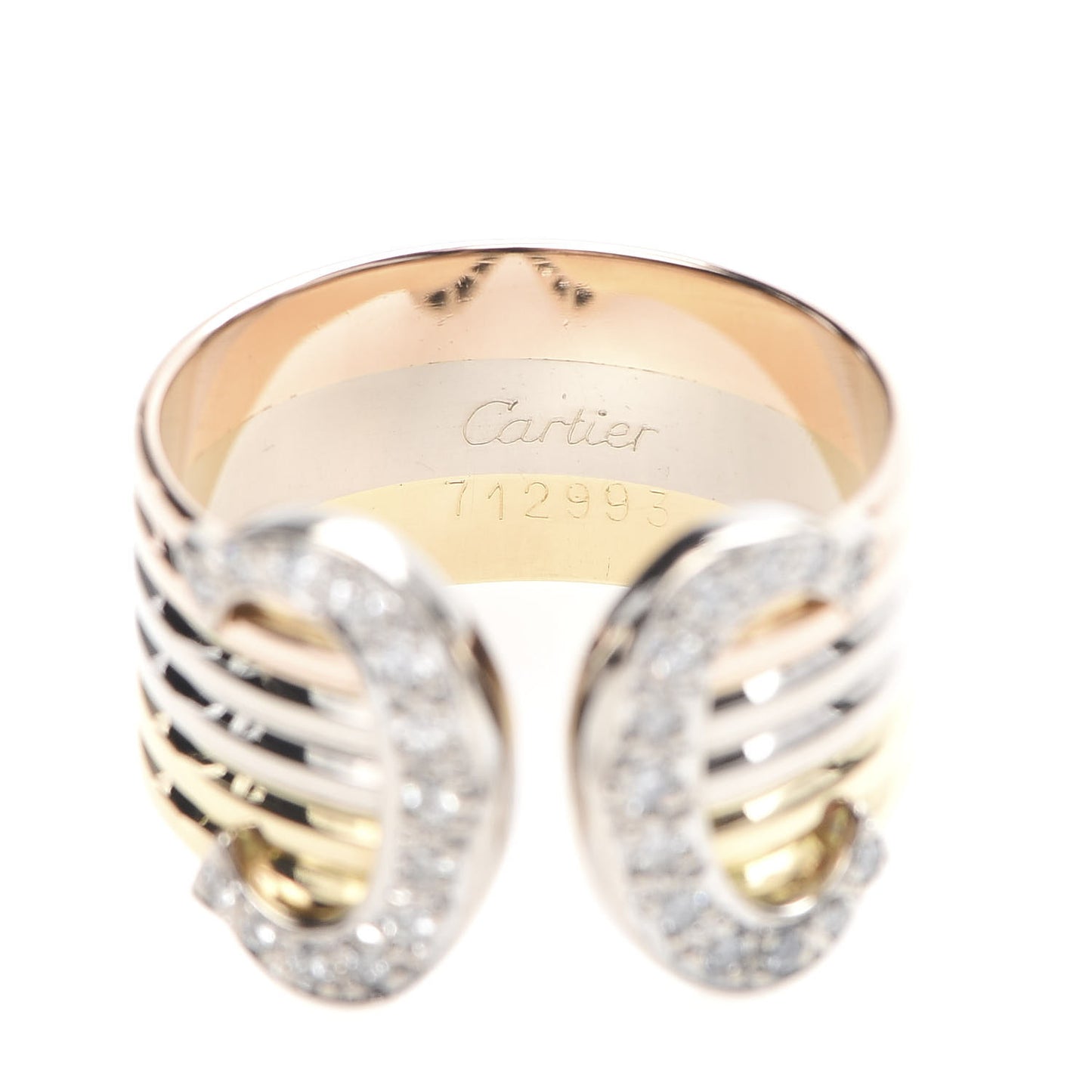 18K Pink Yellow White Gold Diamond 13mm C De Ring 57 8