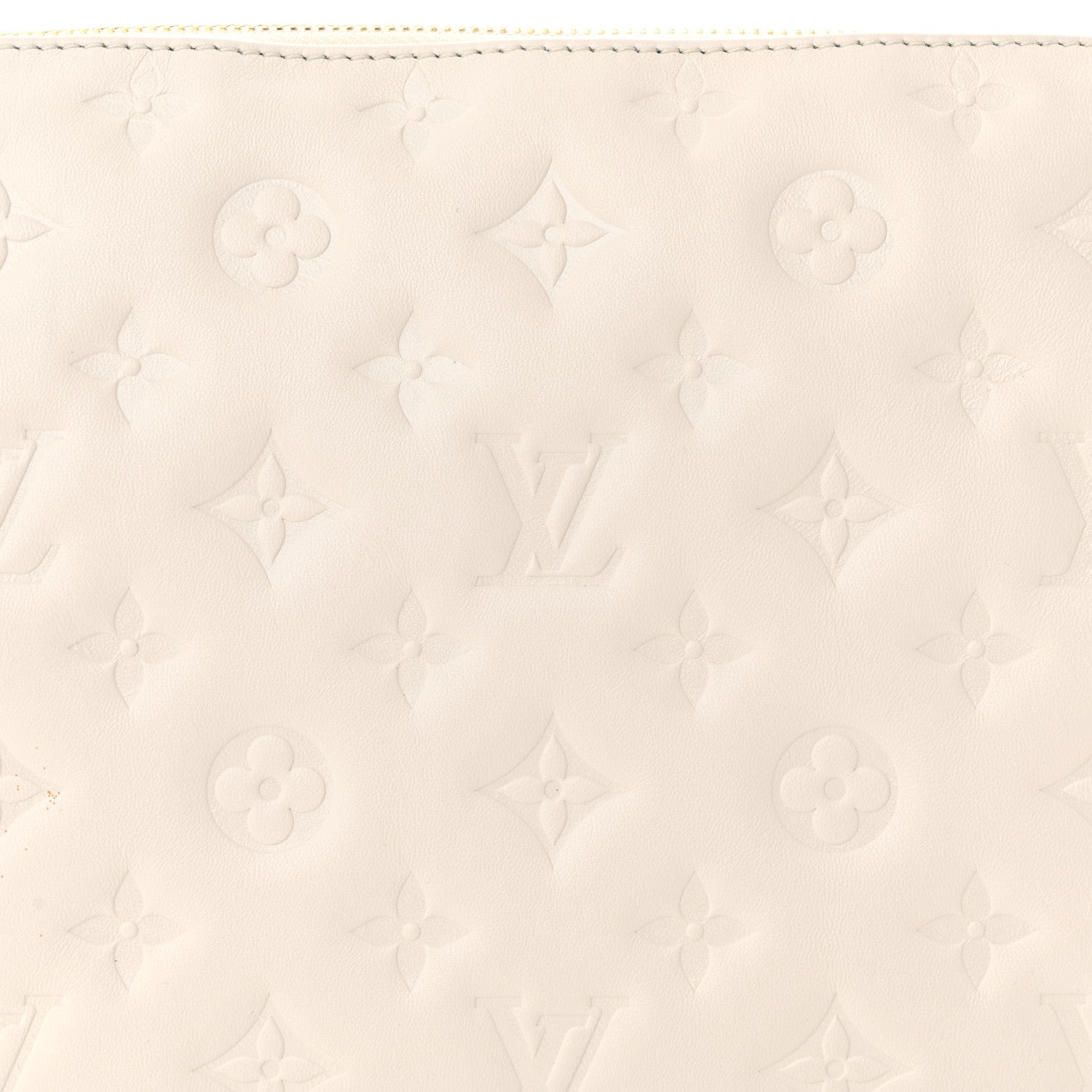 Louis Vuitton Lambskin Embossed Monogram Coussin PM Beige Cream 8 of 11