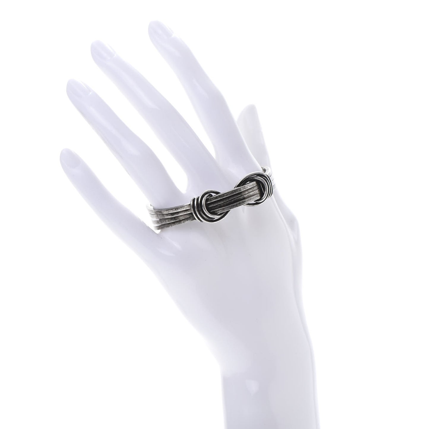 Brass Knot Cuff Silver