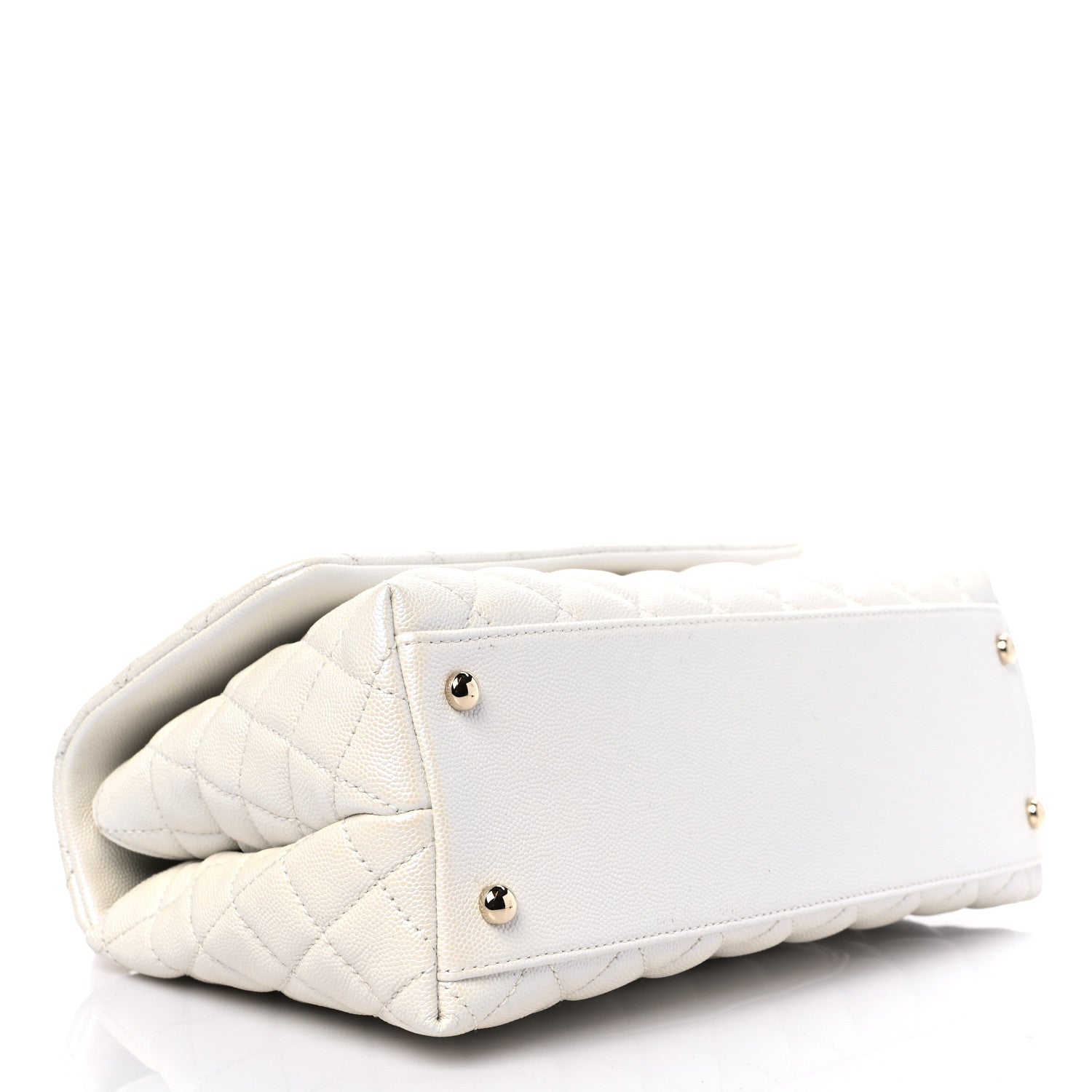Chanel Iridescent Caviar Quilted Small Coco Handle Flap White 4 of 10
