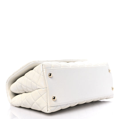Chanel Iridescent Caviar Quilted Small Coco Handle Flap White 4 of 10