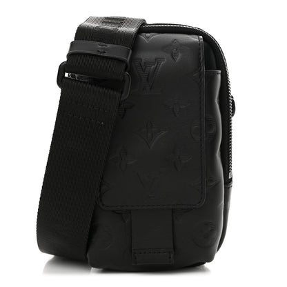 Louis Vuitton Calfskin Monogram Shadow Double Phone Pouch NM Black 1 of 10