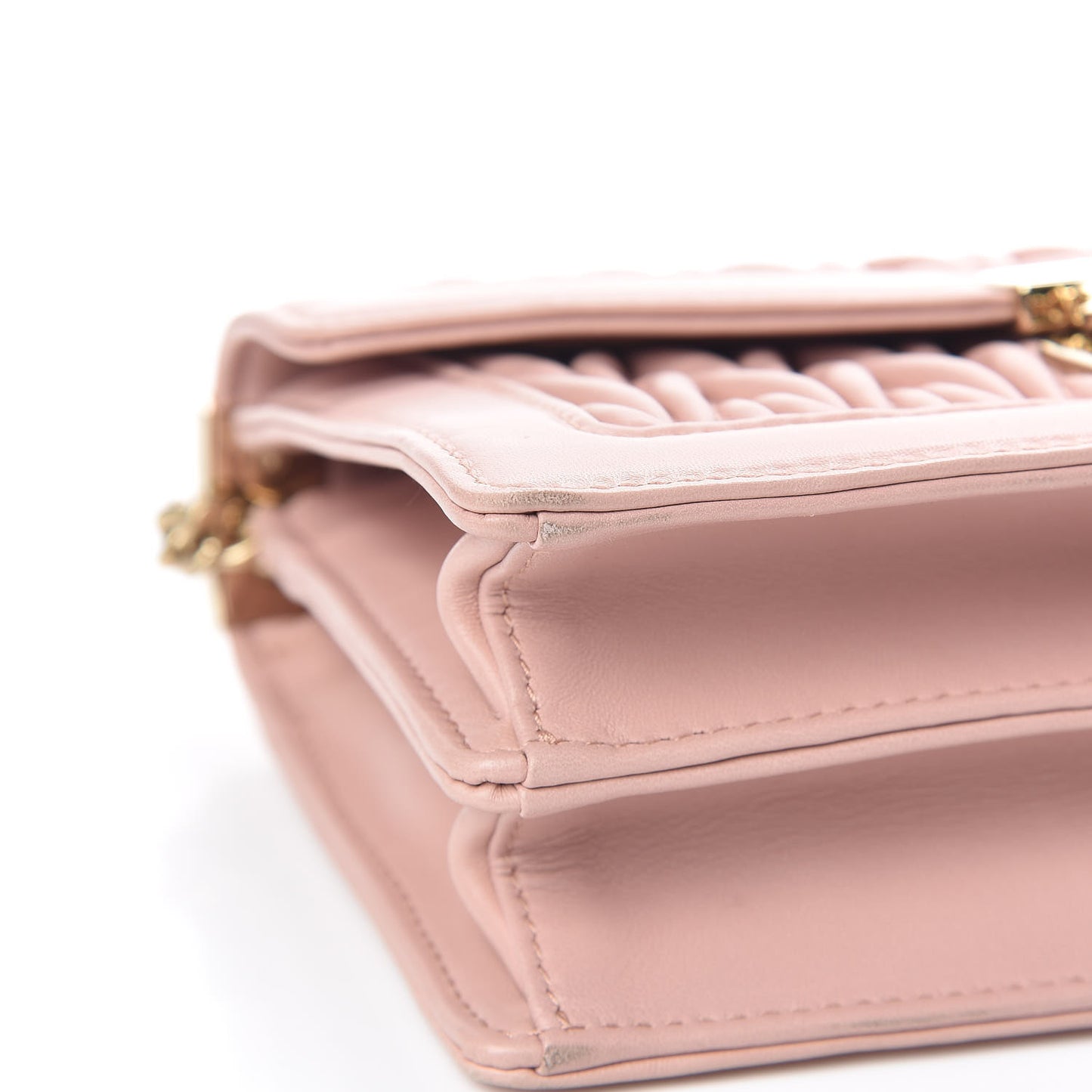 Lambskin Confidential Matelasse Chain Shoulder Bag Orchidea