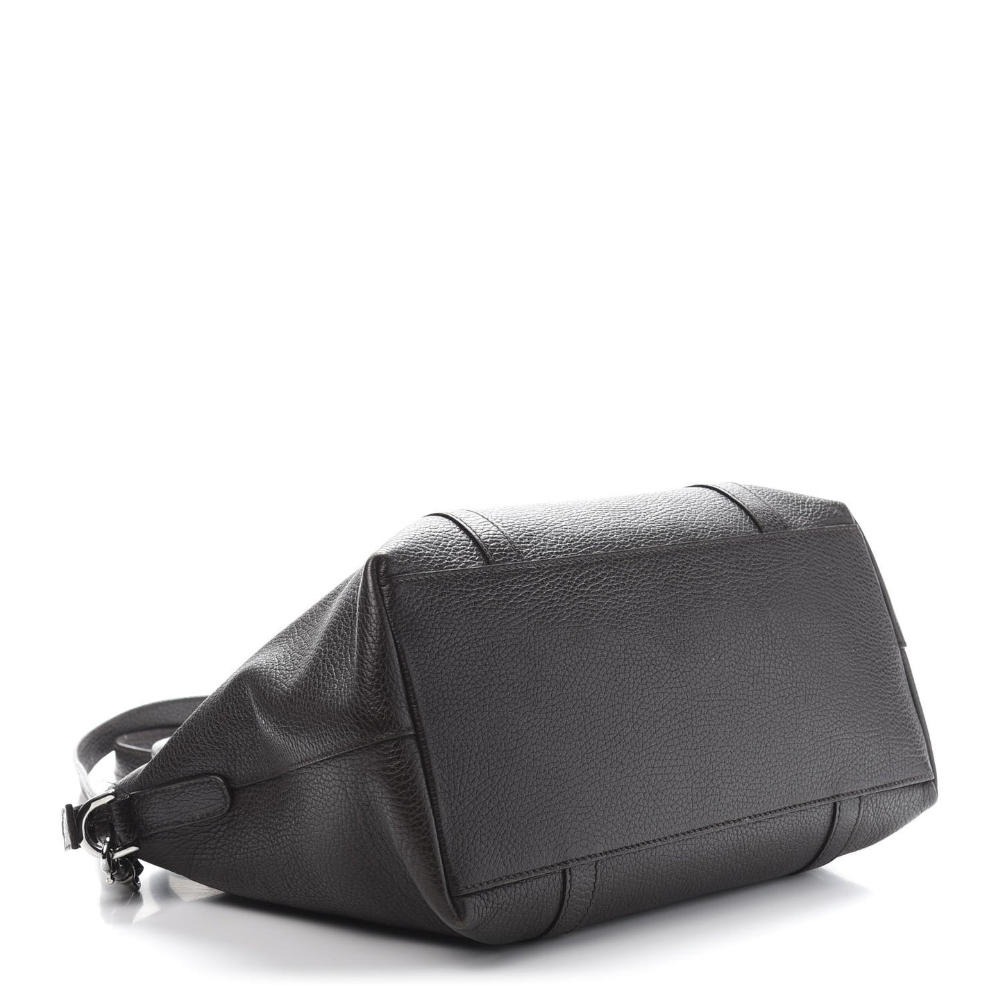 Pebbled Calfskin Medium GG Convertible Dome Satchel Dark Brown