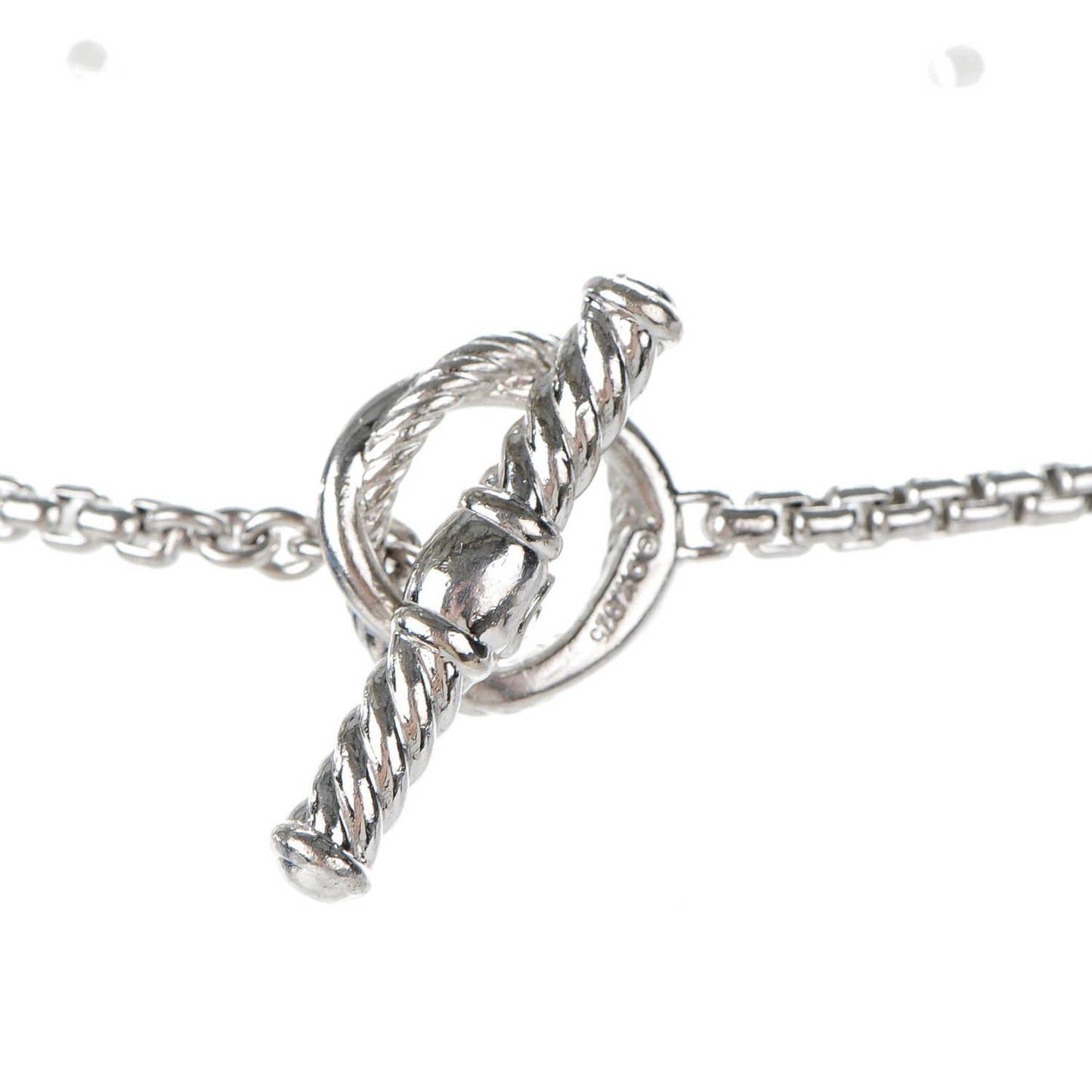 Sterling silver Pave Diamond 14mm Infinity Station Necklace