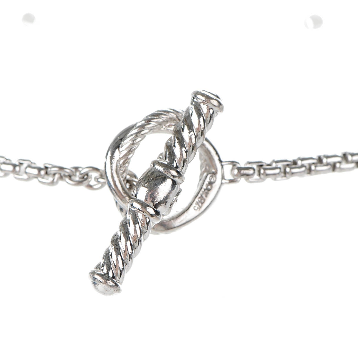 David Yurman Sterling silver Pave Diamond 14mm Infinity Station Necklace 5 of 7
