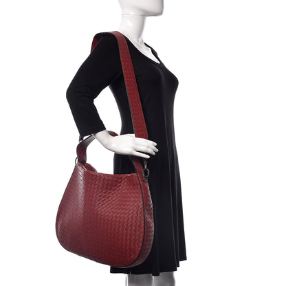 Bottega Veneta Nappa Intrecciato Large City Hobo Baccara Rose Nero 2 of 11