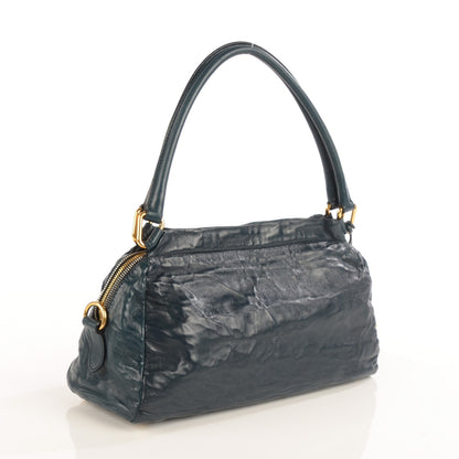Prada Nappa Antique Shoulder Bag Denim 3 of 10