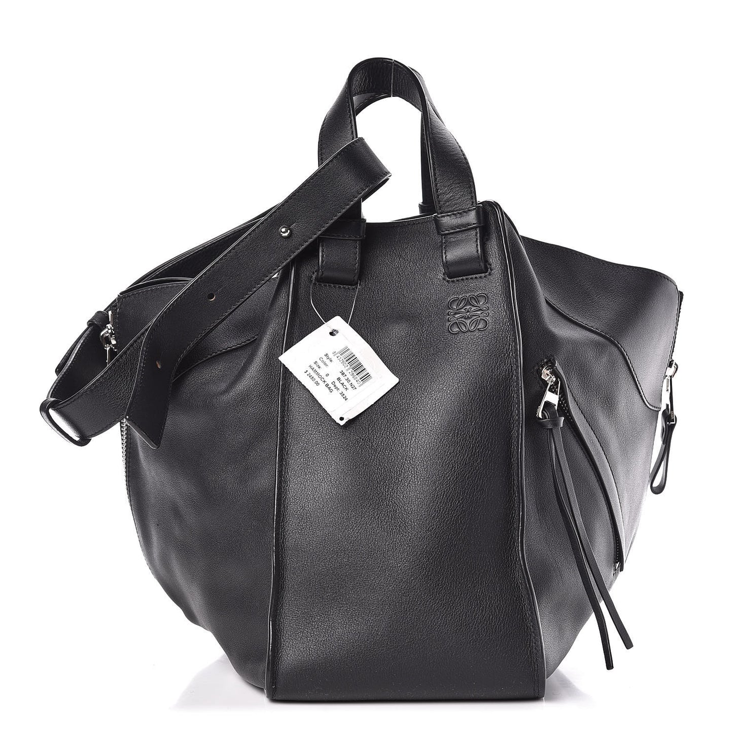 Calfskin Medium Hammock Shoulder Bag Black