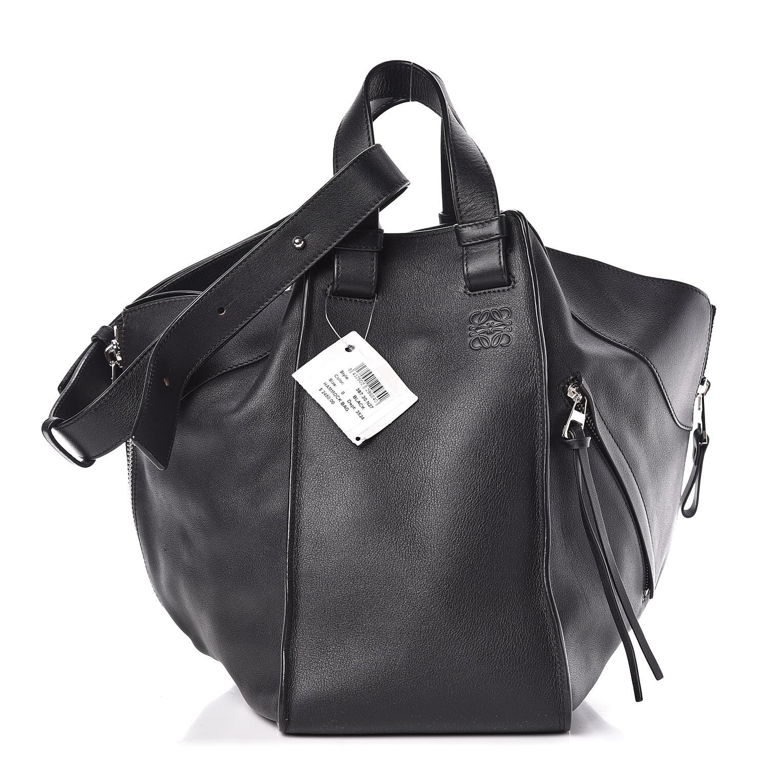 Loewe Calfskin Medium Hammock Shoulder Bag Black 3 of 11