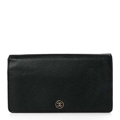 Chanel Grained Calfskin CC Button Yen Wallet Black 1 of 8
