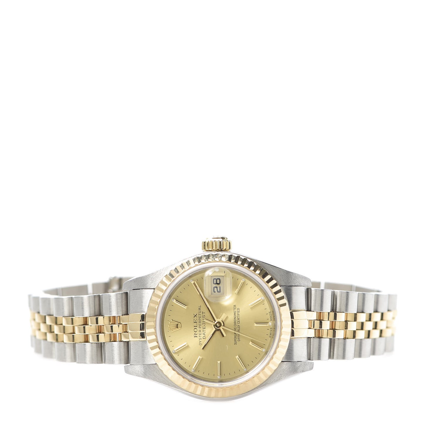 Stainless Steel 18K Yellow Gold 26mm Oyster Perpetual Datejust Watch Champagne 79173
