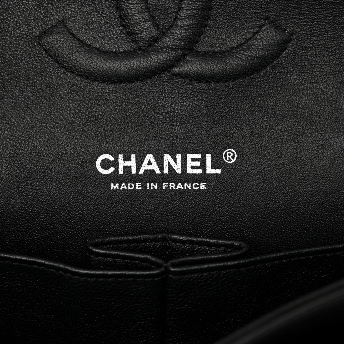 Lambskin Chevron Quilted Medium Double Flap So Black