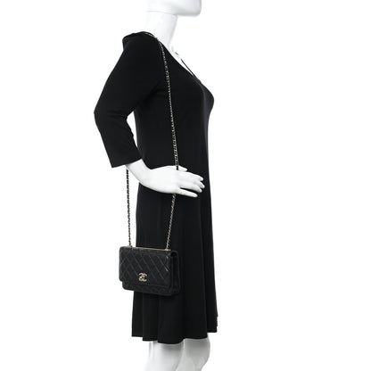 Chanel Lambskin Quilted Trendy CC Wallet On Chain WOC Black 2 of 13