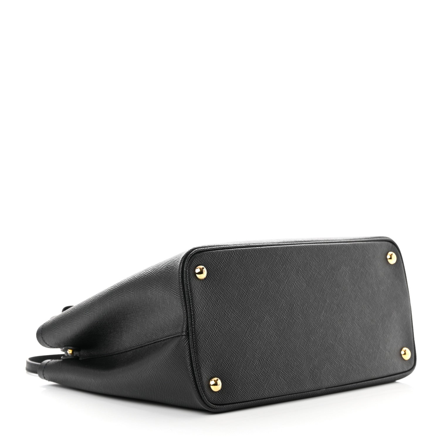 Prada Saffiano Cuir Medium Double Handle Bag Black 4 of 11