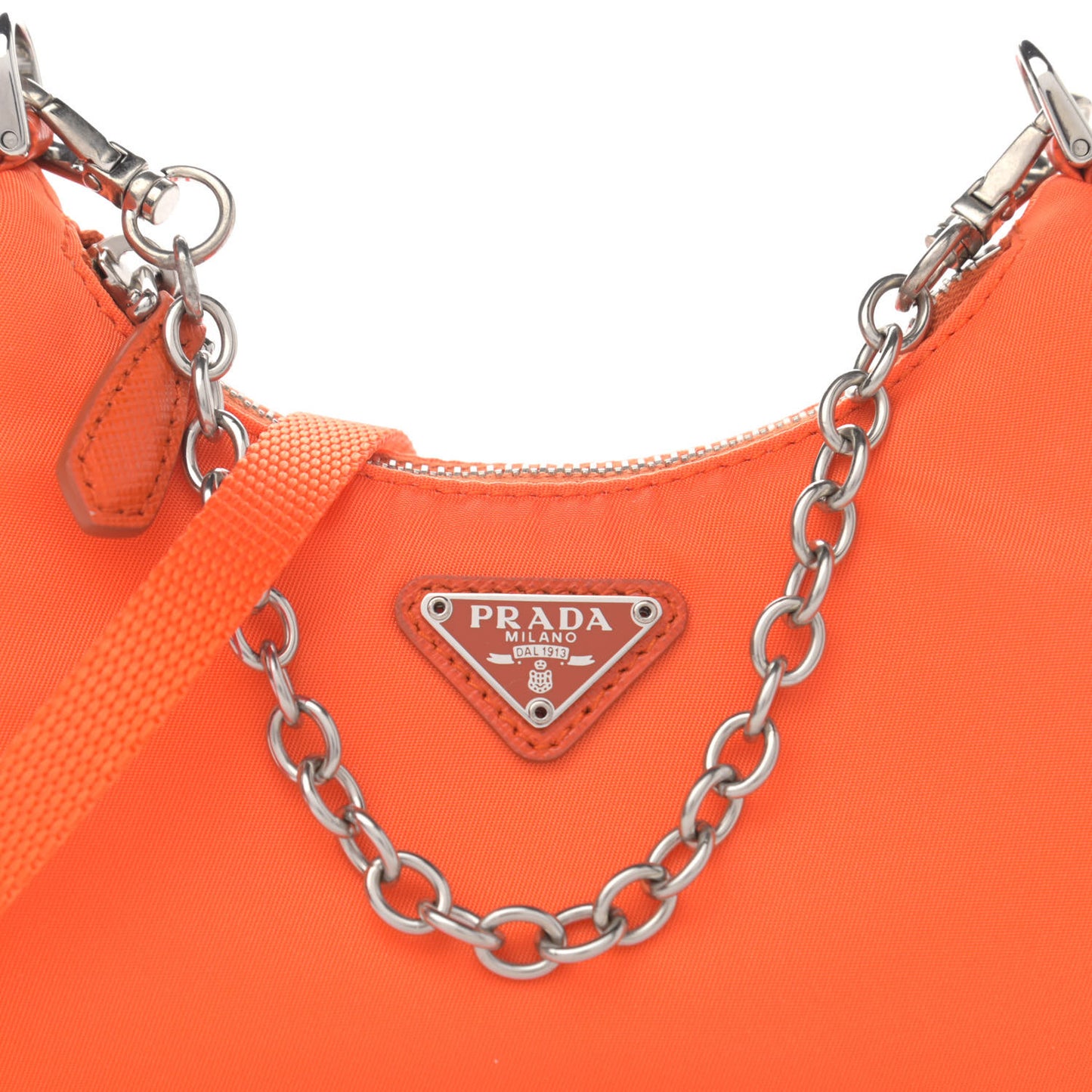 Tessuto Nylon Saffiano Mini Re-Edition 2000 Shoulder Bag Arancio