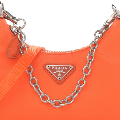 Prada Tessuto Nylon Saffiano Mini Re-Edition 2000 Shoulder Bag Arancio 8 of 11