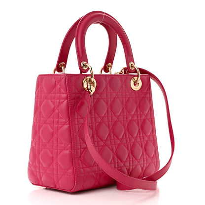 Christian Dior Lambskin Cannage Medium Lady Dior Pink 3 of 15