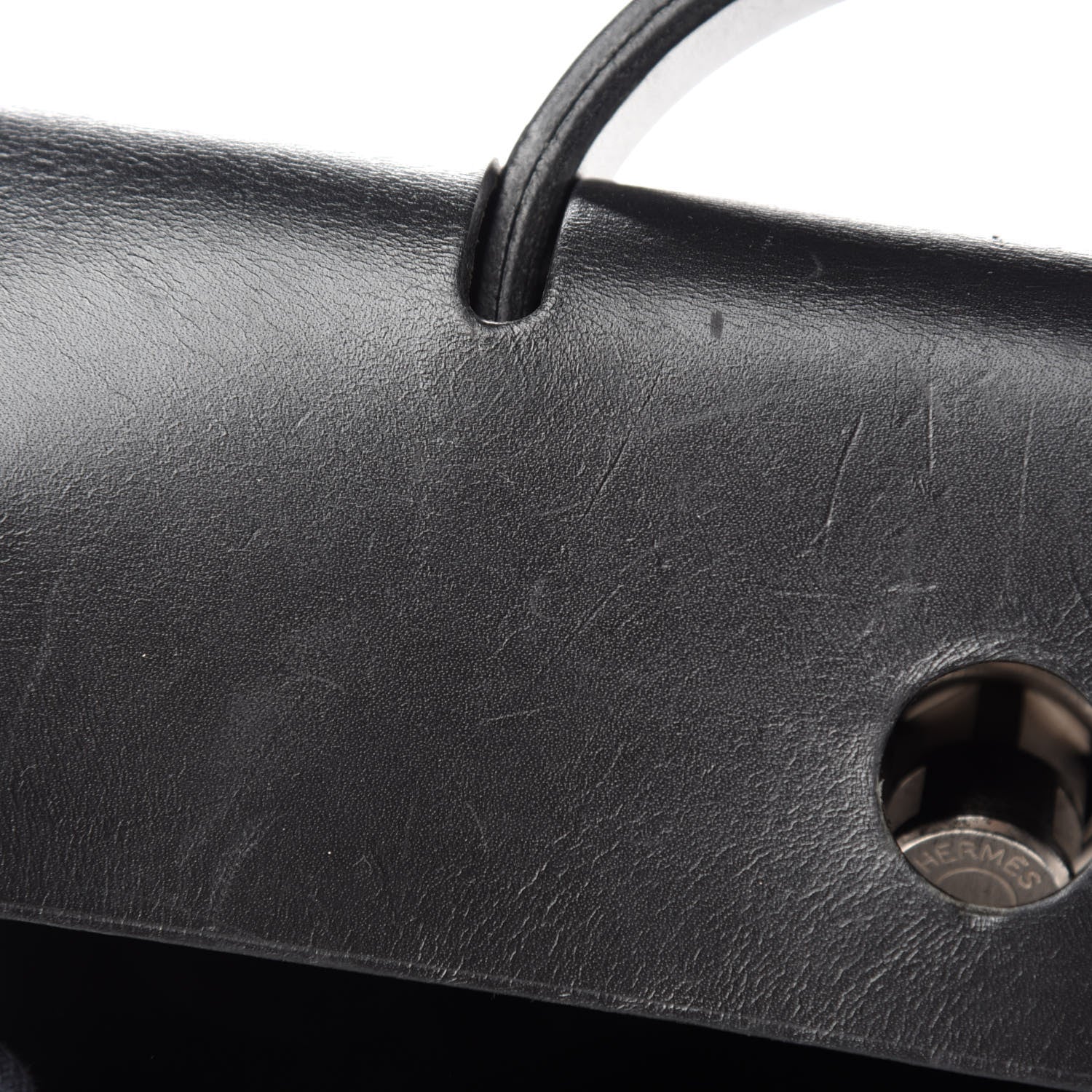 Hermes Toile Vache Calfskin Herbag 30 PM Backpack Black 10 of 12