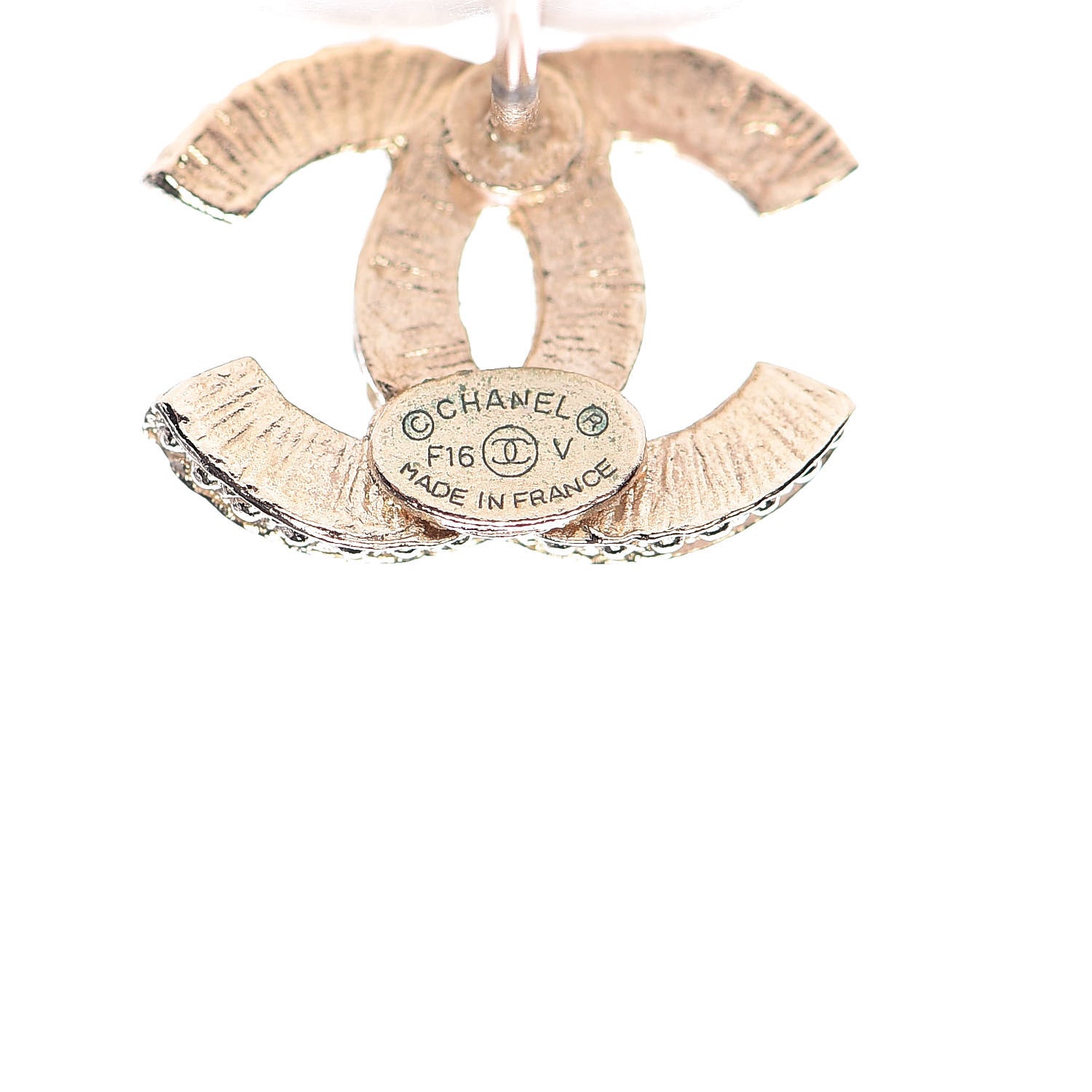 Chanel Crystal CC Earrings Gold 3 of 5