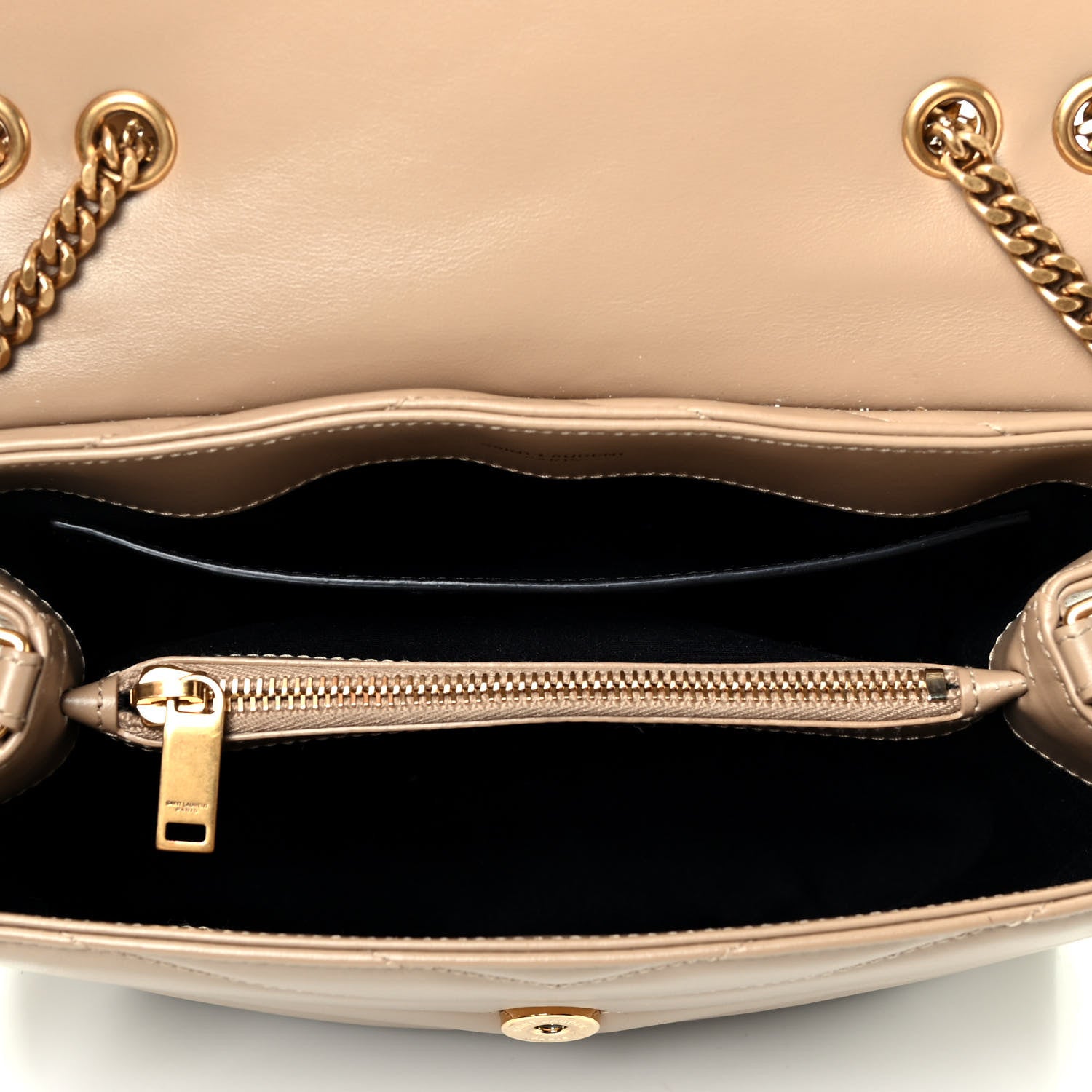 Saint Laurent Calfskin Y Quilted Monogram Small Loulou Chain Satchel Cork 4 of 4