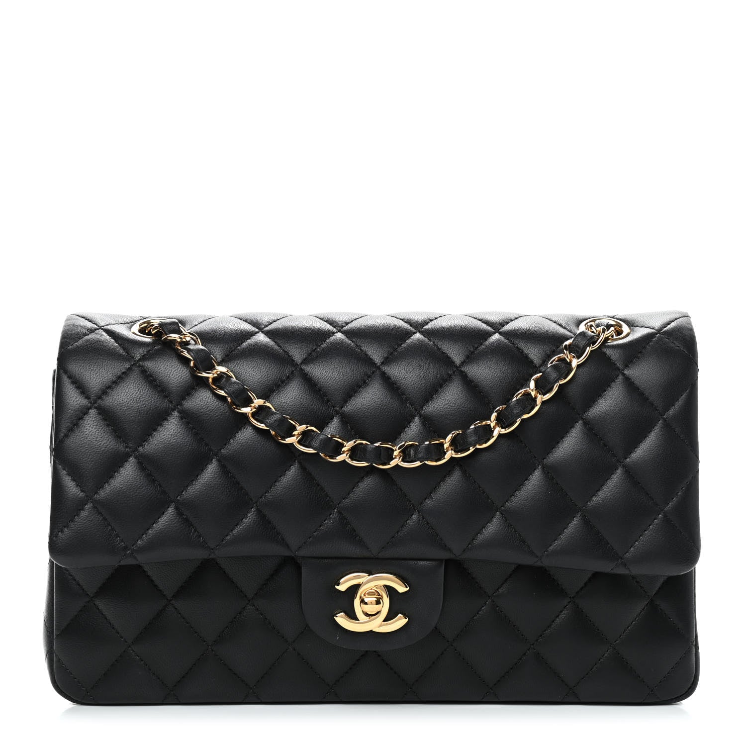 Chanel Lambskin Quilted Medium Double Flap Black 1 of 11
