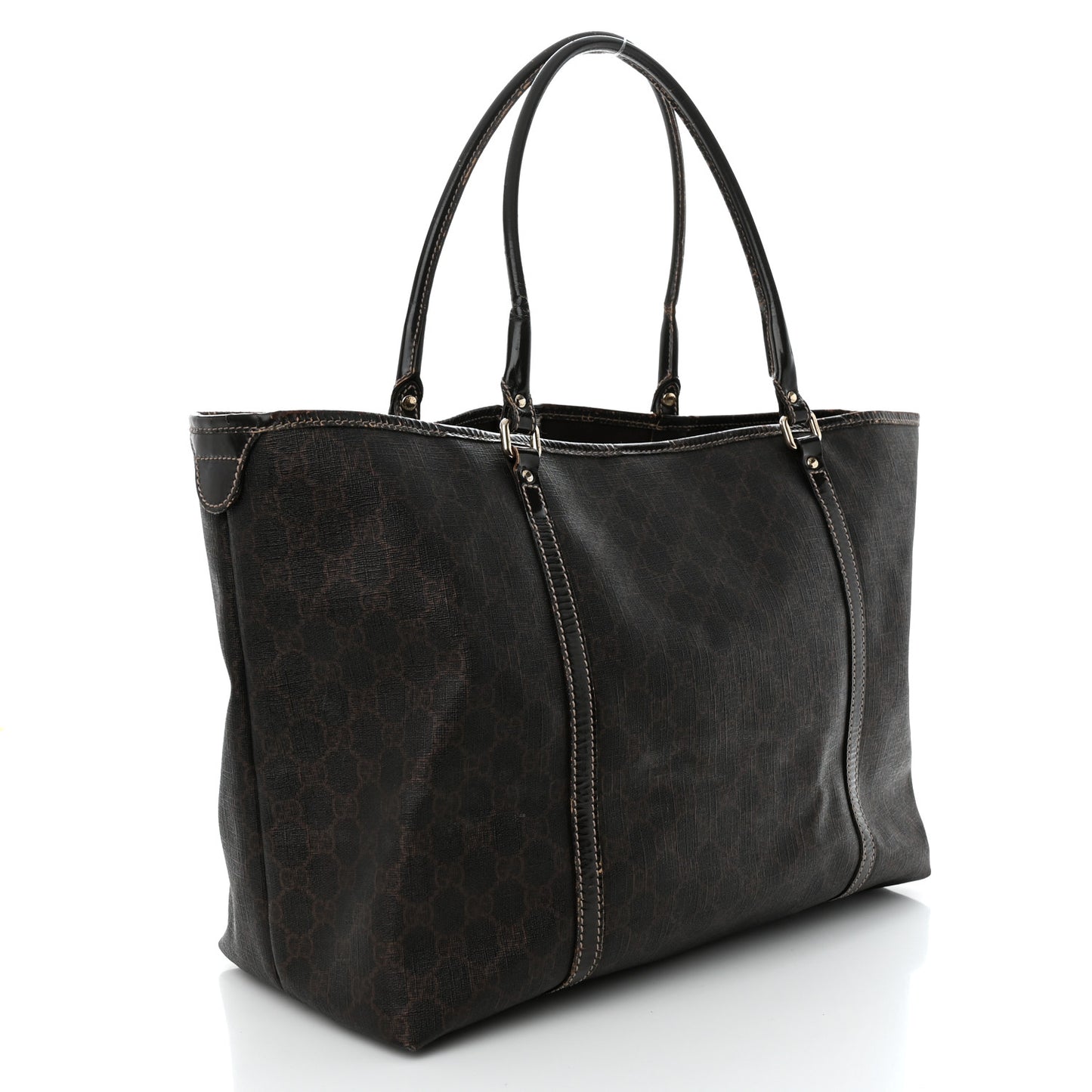 GG Plus Monogram Large Joy Tote Dark Brown
