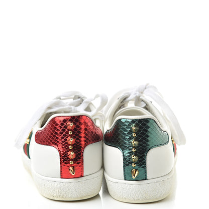 Gucci Calfskin Web Pearl Studded Womens Ace Sneakers 35 White 5 of 9