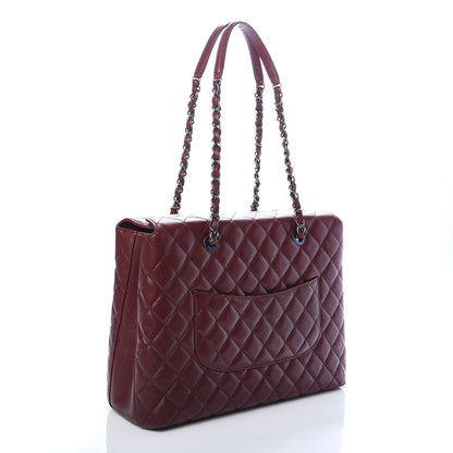 Chanel Caviar Quilted City Shopping Tote Dark Red 3 of 11