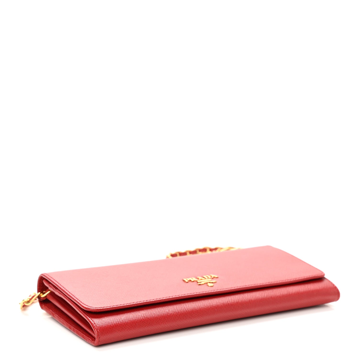 Prada Saffiano Wallet on Chain Fuoco 4 of 10