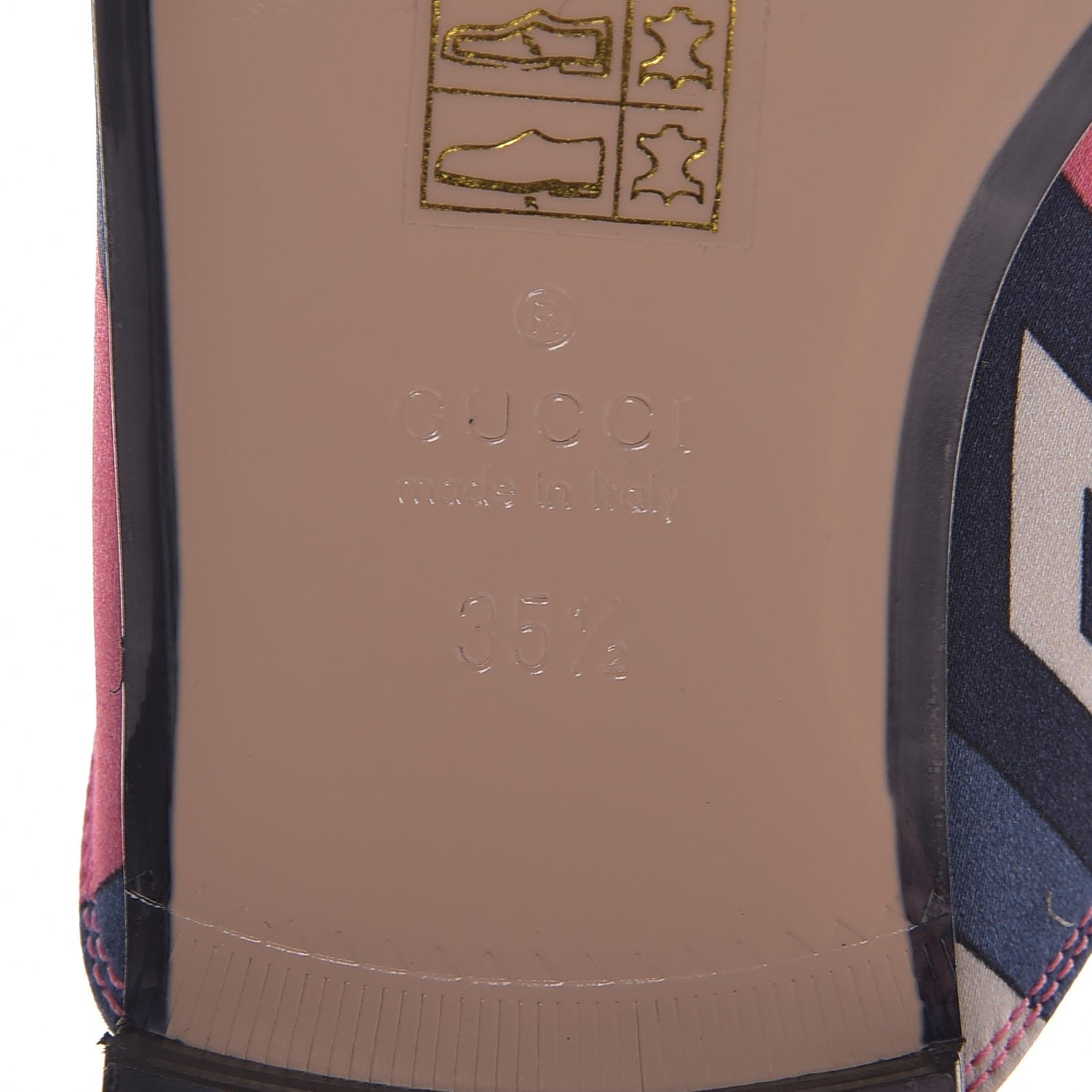 Gucci Satin GG Wallpaper Womens Princetown Slippers 35.5 Pink Flamboyant Blue Black 6 of 9
